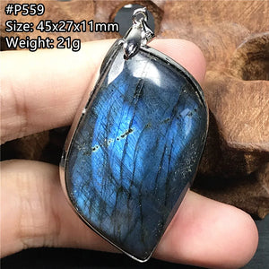 Labradorite Pendant Healing Luck Gift Crystal Silver Moonstone