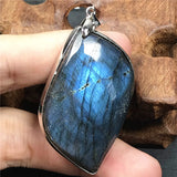 Labradorite Pendant Healing Luck Gift Crystal Silver Moonstone