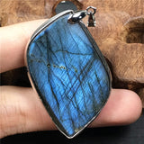 Labradorite Pendant Healing Luck Gift Crystal Silver Moonstone