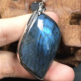 Labradorite Pendant Healing Luck Gift Crystal Silver Moonstone