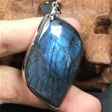 Labradorite Pendant Healing Luck Gift Crystal Silver Moonstone