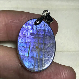 Labradorite Pendant Jewelry Healing Gift Silver Crystal 25x18x7mm Beads
