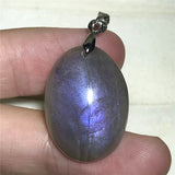 Labradorite Pendant Jewelry Healing Gift Silver Crystal 25x18x7mm Beads