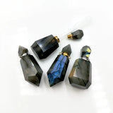 Labradorite Perfume Bottle Pendant Stone Oil Diffuser Charm