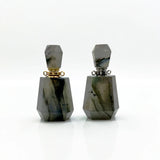 Labradorite Perfume Bottle Pendant Stone Oil Diffuser Charm