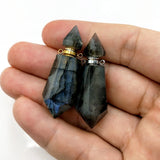 Labradorite Perfume Bottle Pendant Stone Oil Diffuser Charm