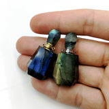 Labradorite Perfume Bottle Pendant Stone Oil Diffuser Charm