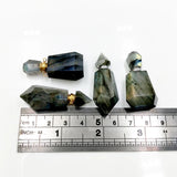 Labradorite Perfume Bottle Pendant Stone Oil Diffuser Charm