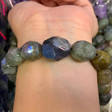 Labradorite Stone Beads 15'' Faceted Oval Olive DIY Loose Beads