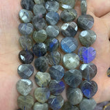 Labradorite Stone Beads 15'' Gray Heart Beads for Jewelry Making Women