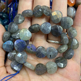 Labradorite Stone Beads 15'' Gray Heart Beads for Jewelry Making Women