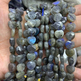 Labradorite Stone Beads 15'' Gray Heart Beads for Jewelry Making Women