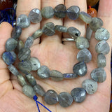 Labradorite Stone Beads 15'' Gray Heart Beads for Jewelry Making Women