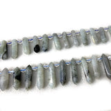 Labradorite Stone Beads 15'' Sticks Crystal Point Shape DIY Loose Beads