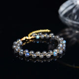 Labradorite Stone Beads Bracelet Crystal Jades Chakra Bangle