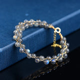 Labradorite Stone Beads Bracelet Crystal Jades Chakra Bangle
