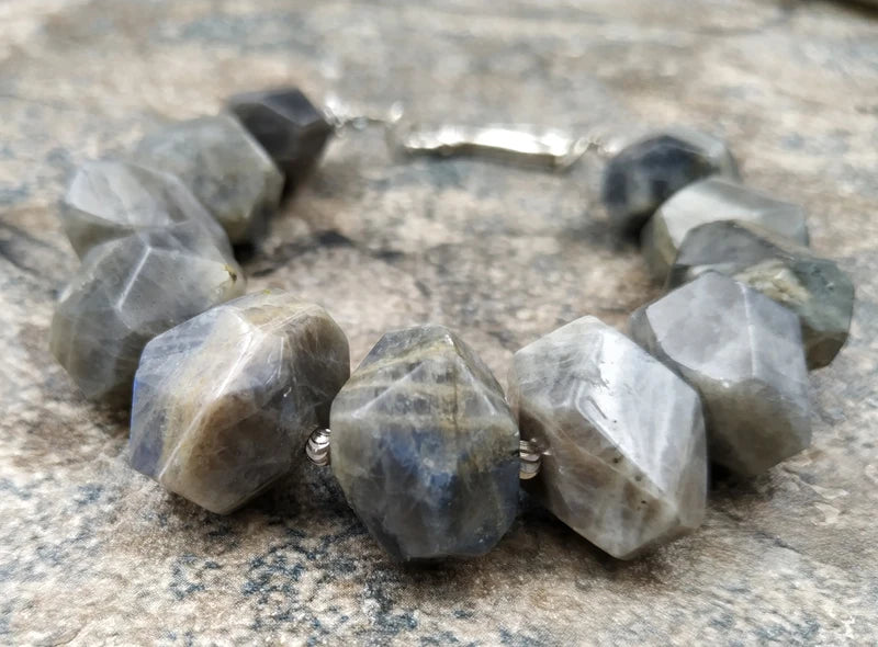Labradorite Stone Beads Bracelet M0094