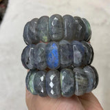 Labradorite Stone Beads Bracelet Natural GEM Bangle Gift