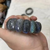 Labradorite Stone Beads Bracelet Natural GEM Bangle Gift