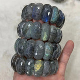 Labradorite Stone Beads Bracelet Natural GEM Bangle Gift