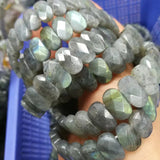 Labradorite Stone Beads Bracelet Natural Gem Jewelry Bangle Women Gift