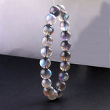 Labradorite Stone Bracelet Lights Gemstone Bead Stretch Charm Bangle