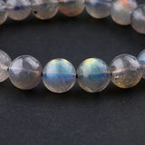 Labradorite Stone Bracelet Lights Gemstone Bead Stretch Charm Bangle