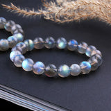 Labradorite Stone Bracelet Lights Gemstone Bead Stretch Charm Bangle