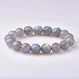 Labradorite Stone Bracelets For Women Jewelry Gem Bead Stretch Bangle