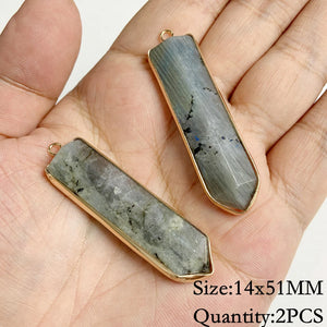Labradorite Stone Charm Pendant for Jewelry Making