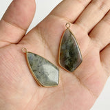Labradorite Stone Charm Pendant for Jewelry Making