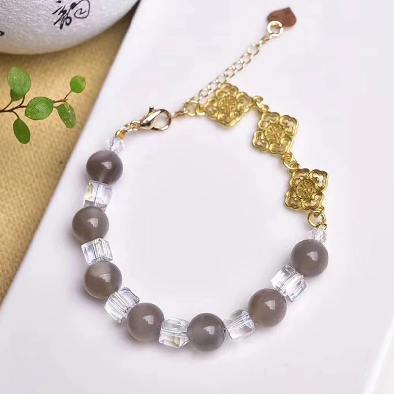 Labradorite Stone Round Beaded 8mm Bracelet Charm Jewelry Gift