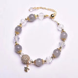 Labradorite Stone Beaded Bracelet Charm Jewelry Gift