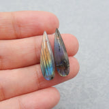 Labradorite Teardrop Earrings Beads 24x7x4mm