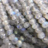 Labradorite Beads Natural Stone Round Spacer Faceted Loose Beads Gray