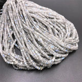 Labradorite Beads Natural Stone Round Spacer Faceted Loose Beads Gray
