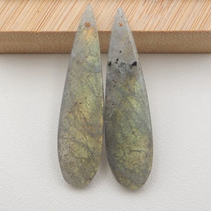 Labradorite Semi-precious Stones Earring Beads 35x10x3mm