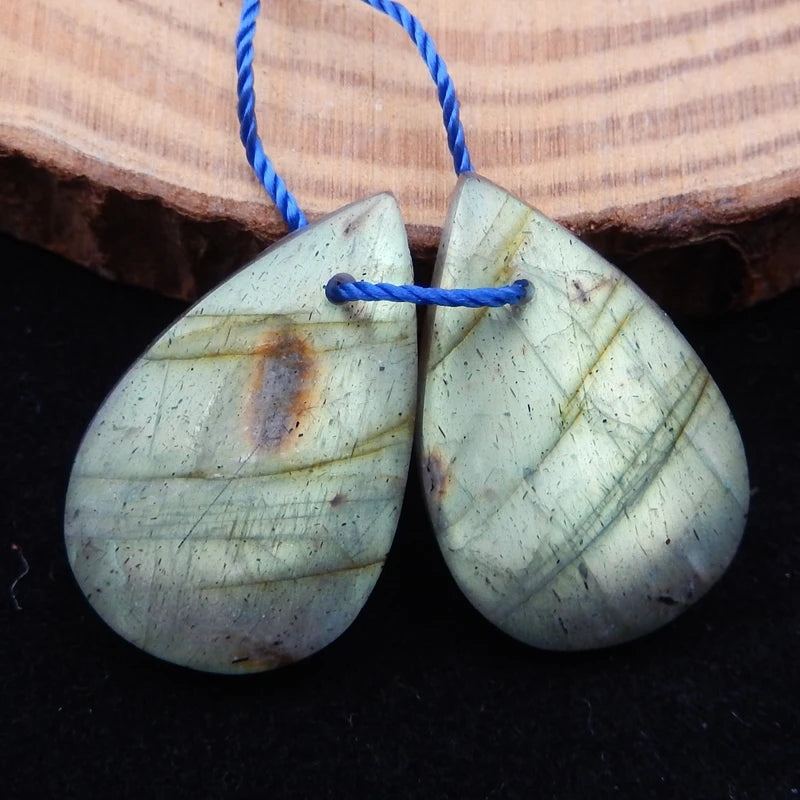 Labradorite Teardrop Earring Beads for Jewelry Making