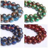 Natural Red Green Cloisonne Stone Round Beads 15 Inches 6 8 10mm