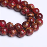 Natural Red Green Cloisonne Stone Round Beads 15 Inches 6 8 10mm