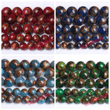 Natural Red Green Cloisonne Stone Round Loose Beads 15 Inches 6 8 10mm