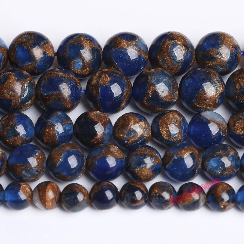 Natural Red Green Cloisonne Stone Round Loose Beads 15 Inches 6 8 10mm