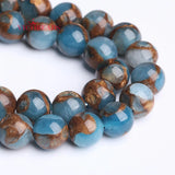 Natural Red Green Cloisonne Stone Round Beads 15 Inches 6 8 10mm
