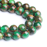 Natural Red Green Cloisonne Stone Round Beads 15 Inches 6 8 10mm