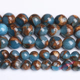 Natural Red Green Cloisonne Stone Round Loose Beads 15 Inches 6 8 10mm