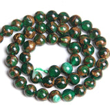 Natural Lake Sky Cloisonne Stone Beads Sand Round Spacer Bead 6 8 10 12 mm