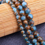 Natural Lake Sky Cloisonne Stone Beads Sand Round Spacer Bead 6 8 10 12 mm