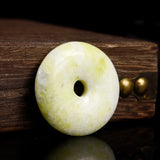 Lantian Jade Button Pendant Necklace Green Lady's Boutique J