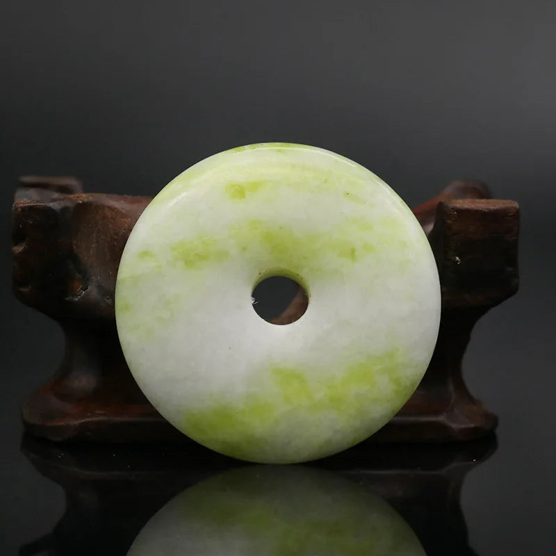 Lantian Jade Button Pendant Necklace Green Lady's Boutique J
