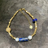 Natural Lapis Bracelet Stone Irregular Jewelry Citrine Freshwater Pearl